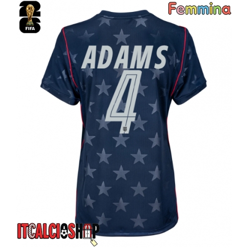 Stati Uniti Tyler Adams #4 Seconda Maglia Femmina Mondiali 2026 Manica Corta
